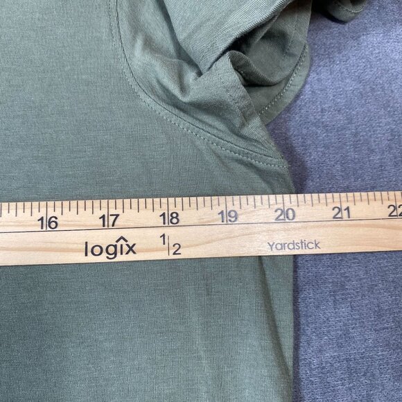 Chicos Olive Green V-Neck Short Sleeve Shirt Pima Cotton & Modal  Womens Size L - Picture 9 of 9